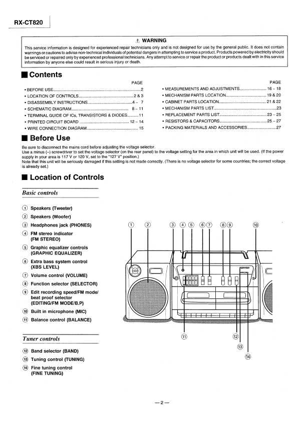 Panasonic rx ct980 схема электрическая