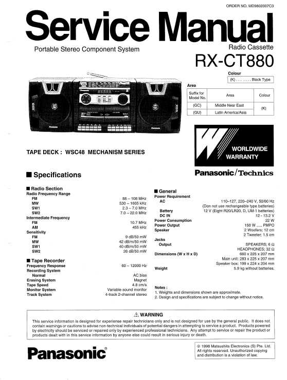 Panasonic rx ct810 схема