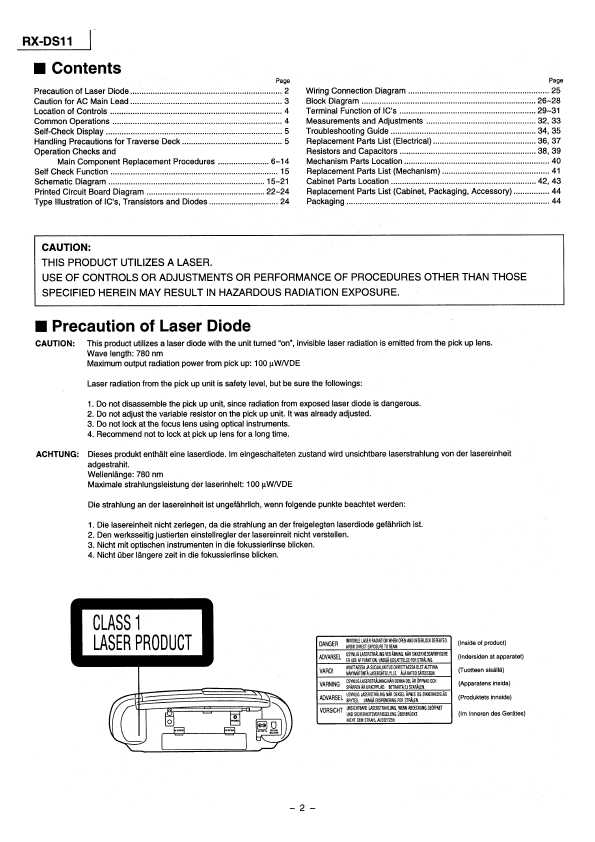 Сервисная инструкция Panasonic RX-DS11