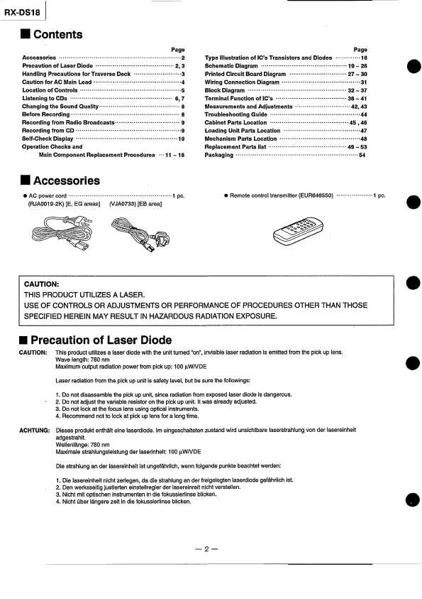 Сервисная инструкция Panasonic RX-DS18