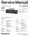 Сервисная инструкция PANASONIC RX-DS650
