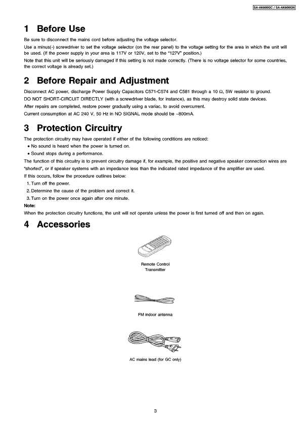 Сервисная инструкция Panasonic SA-AK600