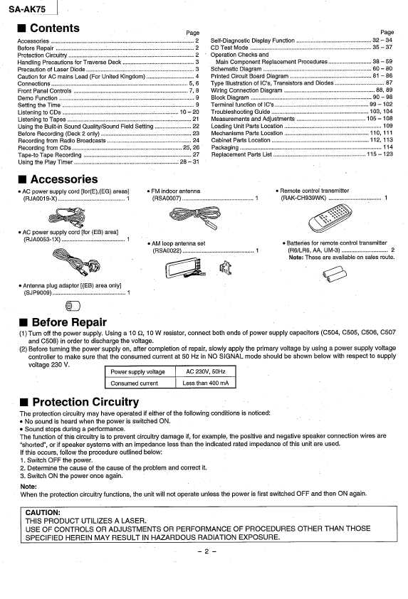 Сервисная инструкция Panasonic SA-AK75