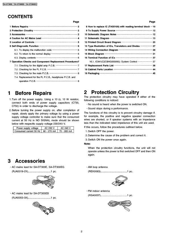 Сервисная инструкция Panasonic SA-DT300