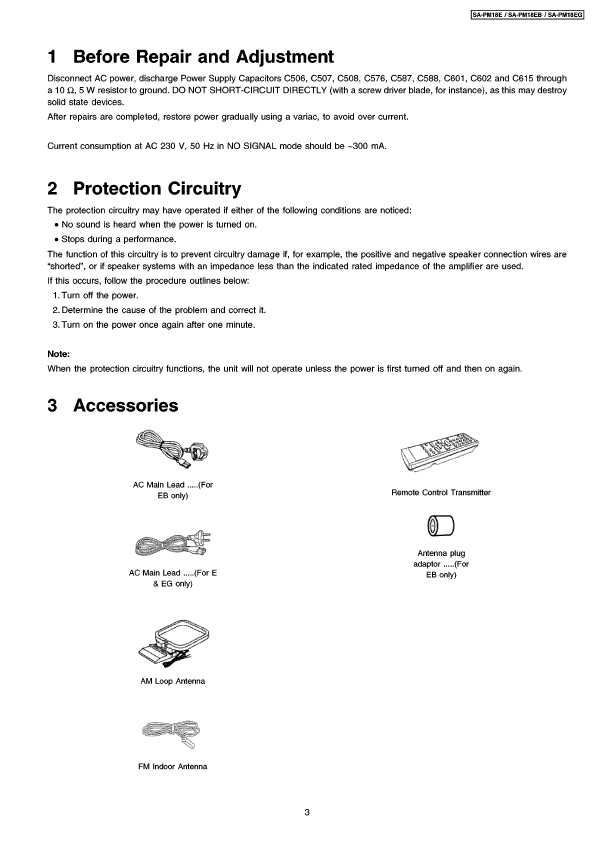 Сервисная инструкция Panasonic SA-PM18E