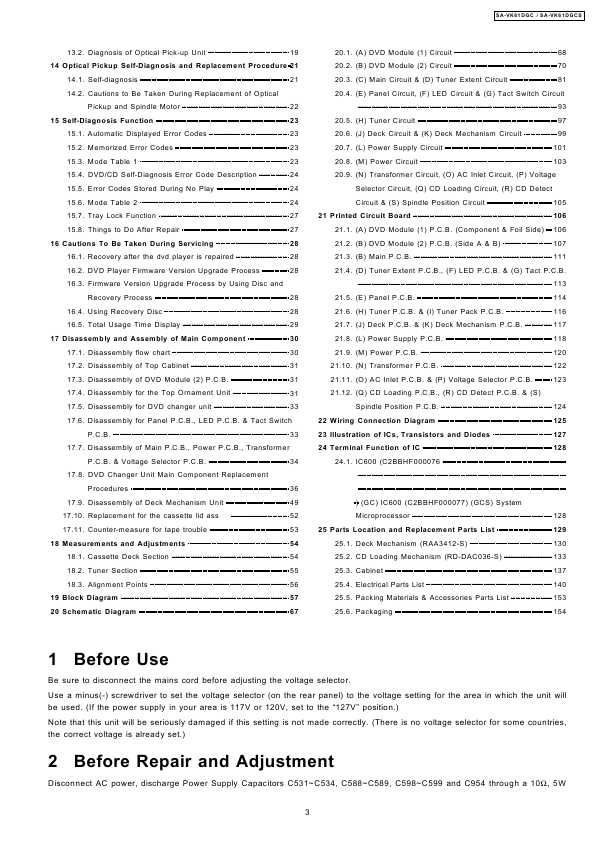Сервисная инструкция Panasonic SA-VK61DGC (SC-VK61DGC)