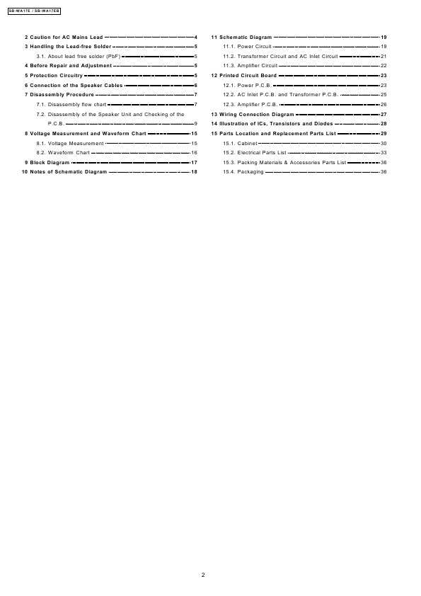 Сервисная инструкция Panasonic SB-WA17E