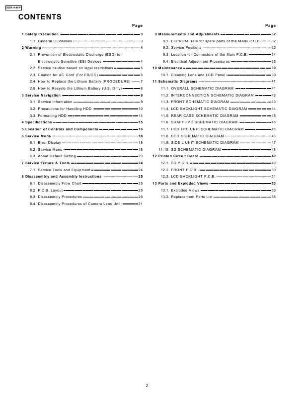 Сервисная инструкция Panasonic SDR-H40P