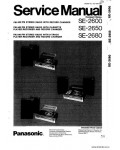 Сервисная инструкция PANASONIC SE-2600, 2650, 2680