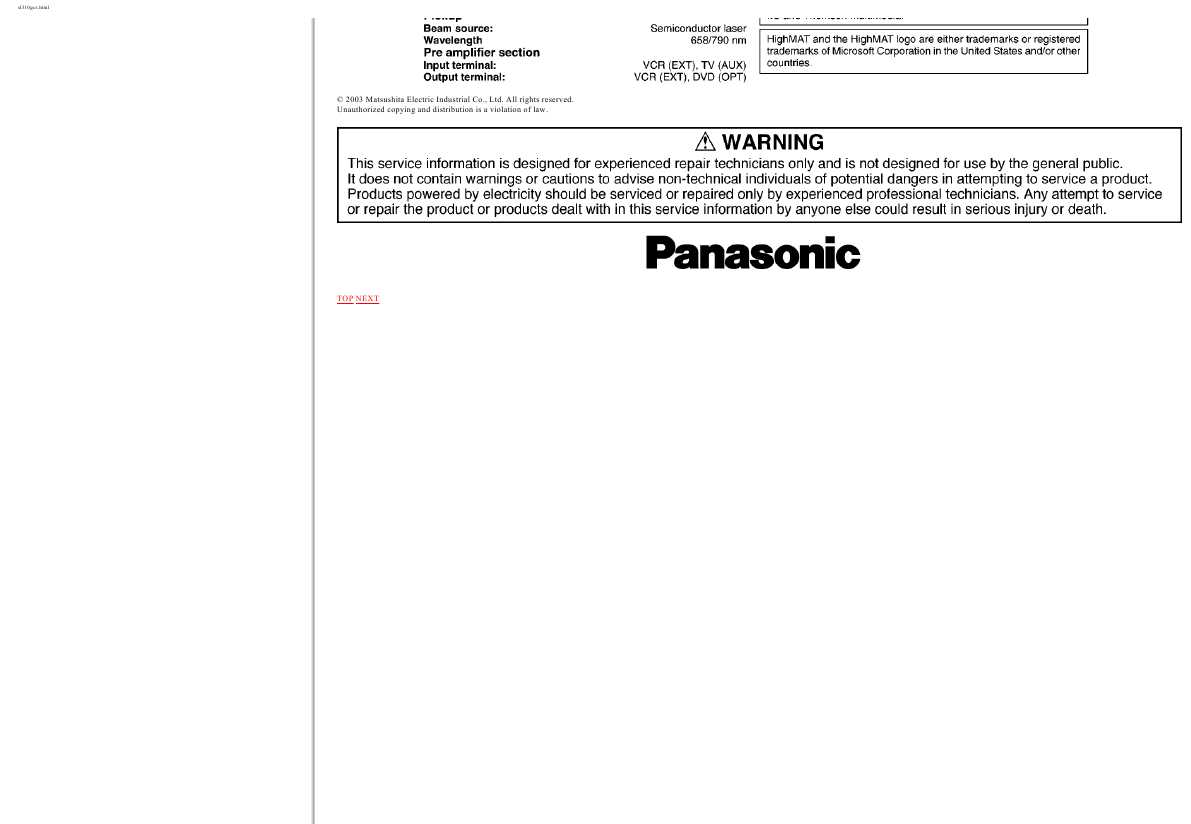 Сервисная инструкция Panasonic SL-DT310GCS
