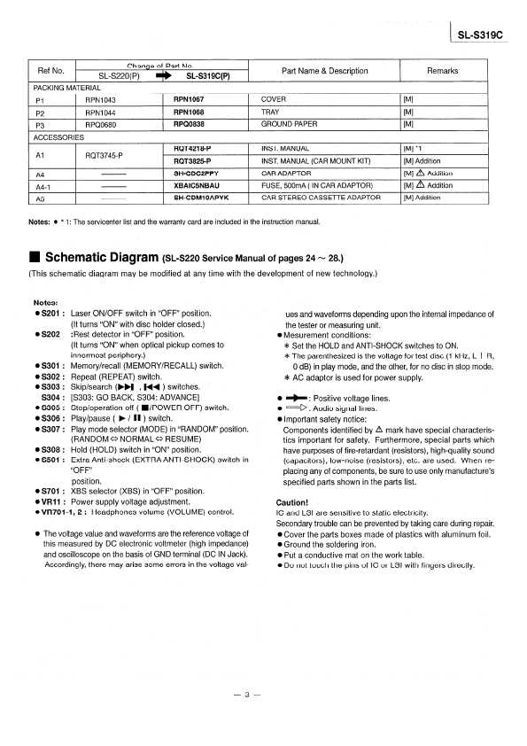 Сервисная инструкция Panasonic SL-S319C