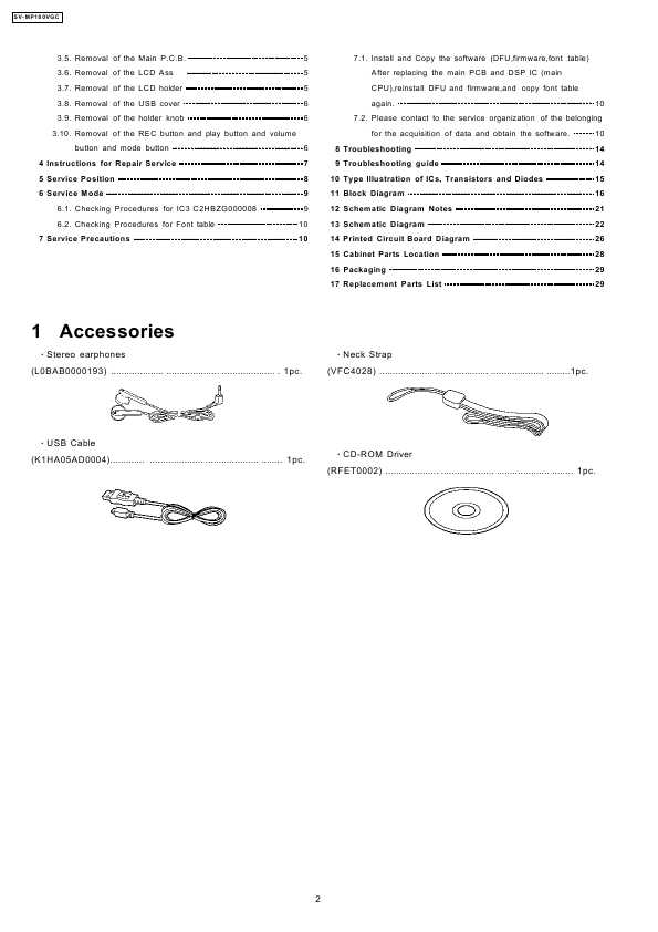 Сервисная инструкция Panasonic SV-MP100VGC