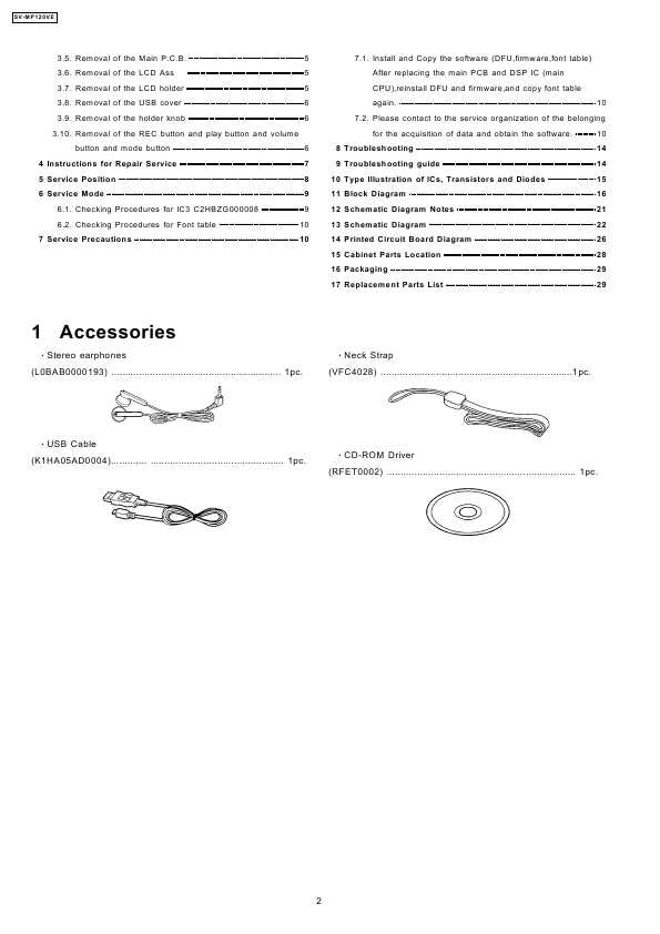 Сервисная инструкция Panasonic SV-MP120VE