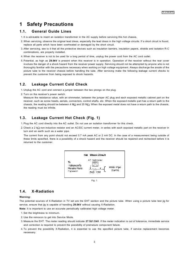 Сервисная инструкция Panasonic TC-21GX20TS, GL1-Chassis