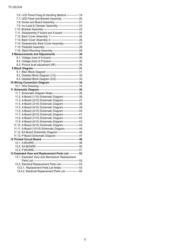 Сервисная инструкция Panasonic TC-32LX34