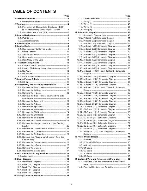 Сервисная инструкция Panasonic TC-46PGT24