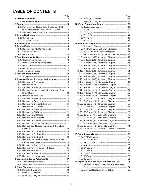 Сервисная инструкция Panasonic TC-58PS14