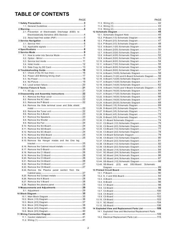 Сервисная инструкция Panasonic TC-P50VT20