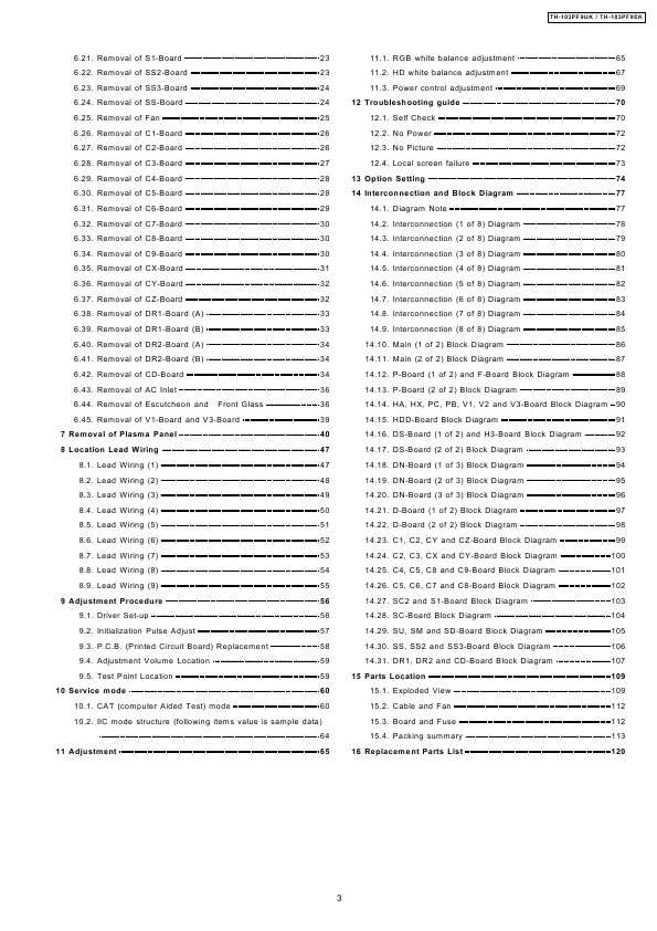 Сервисная инструкция Panasonic TH-103PF9EK, TH-103PF9UK