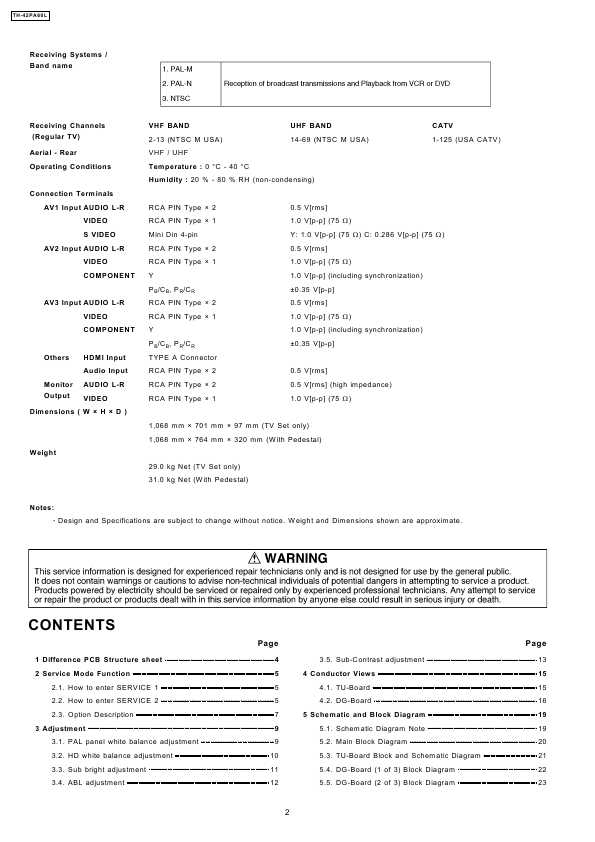 Сервисная инструкция Panasonic TH-42PA60L GP9DE