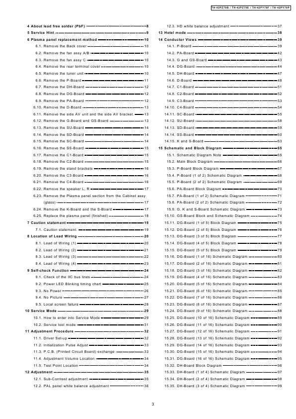 Сервисная инструкция Panasonic TH-42PY70F, TH-42PZ70B, GPF10DE