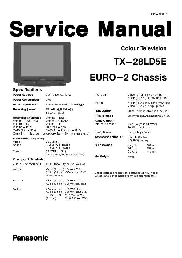 Сервисная инструкция Panasonic TX-28LD5E