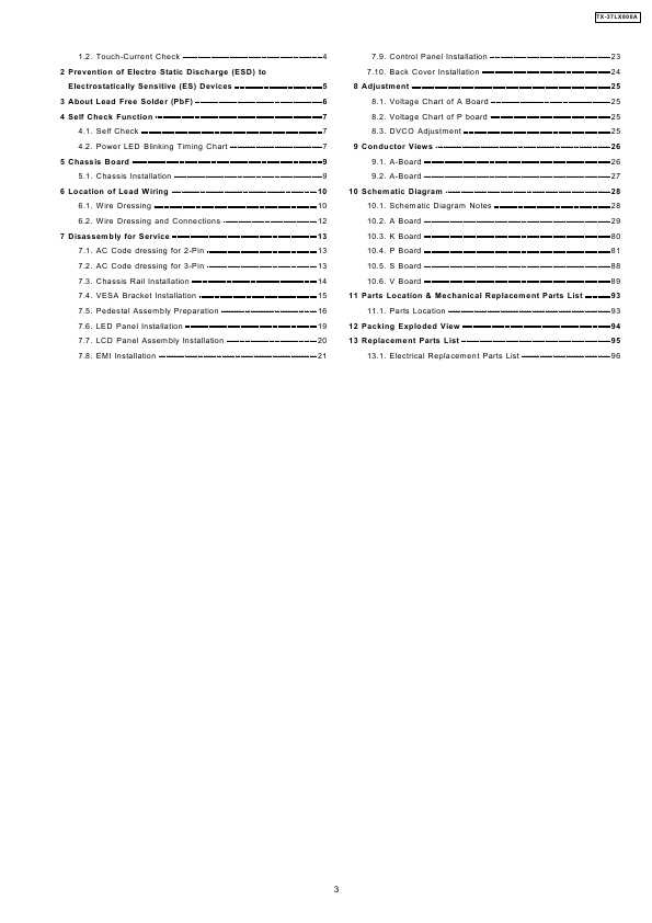 Сервисная инструкция Panasonic TX-37LX800A