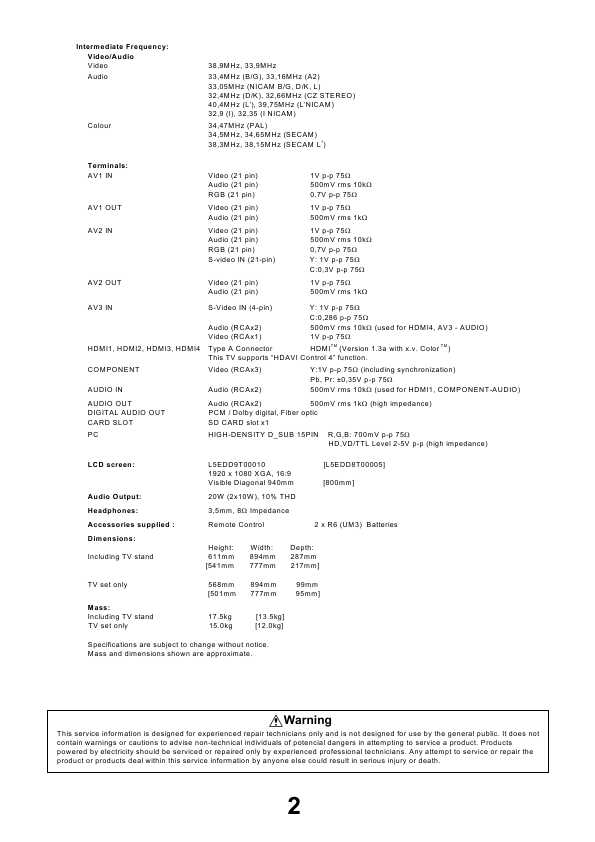 Сервисная инструкция Panasonic TX-L32G10, TX-LF32G10, TX-L37G10, TX-LF37G10, LH89-Chassis