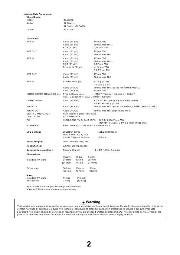 Сервисная инструкция Panasonic TX-L32G10B, TX-L37G10B, LH89-CHASSIS