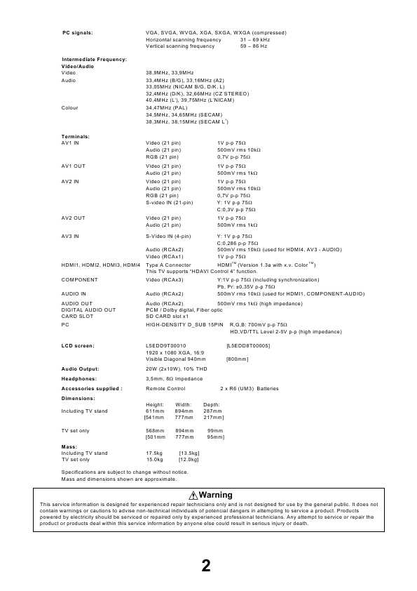 Сервисная инструкция Panasonic TX-L32GW10, TX-L37GW10, LH89-Chassis