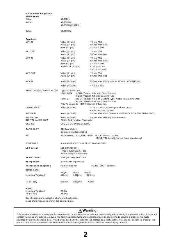 Сервисная инструкция Panasonic TX-L42D25B, TX-L42D26B, LA02