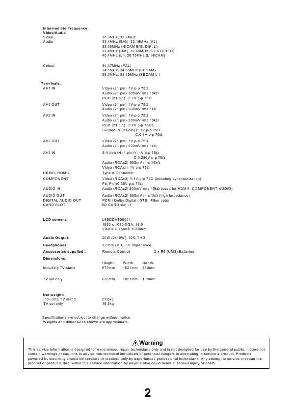 Сервисная инструкция Panasonic TX-L42U10E, GLP24-Chassis