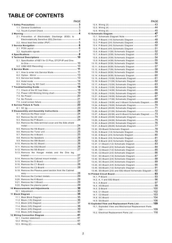 Сервисная инструкция Panasonic TX-P42GT20B