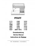 Сервисная инструкция Pfaff 1047, 1067, 1069, 1071