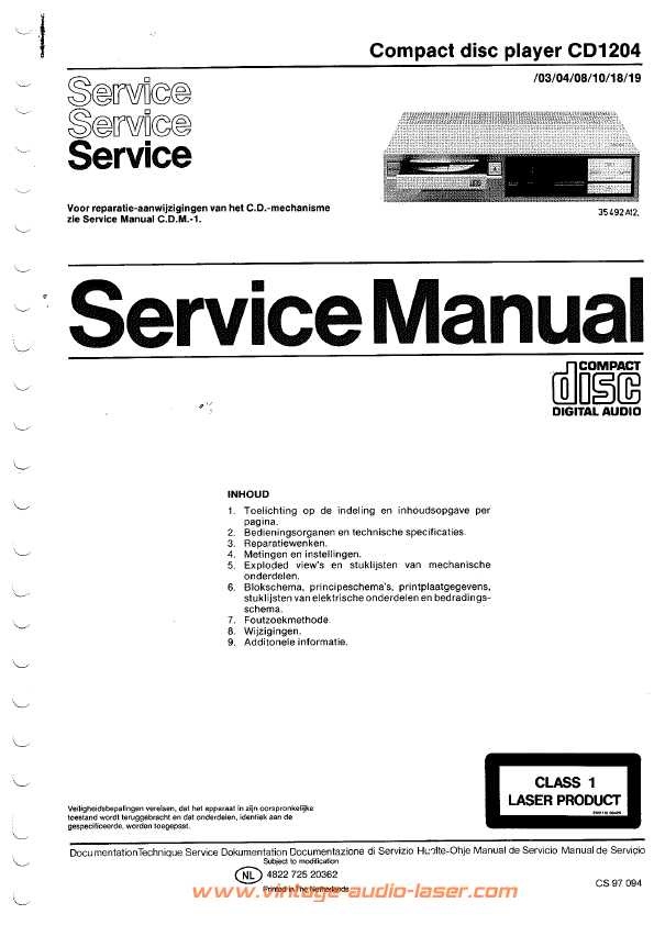 Сервисная инструкция Philips CD-1204