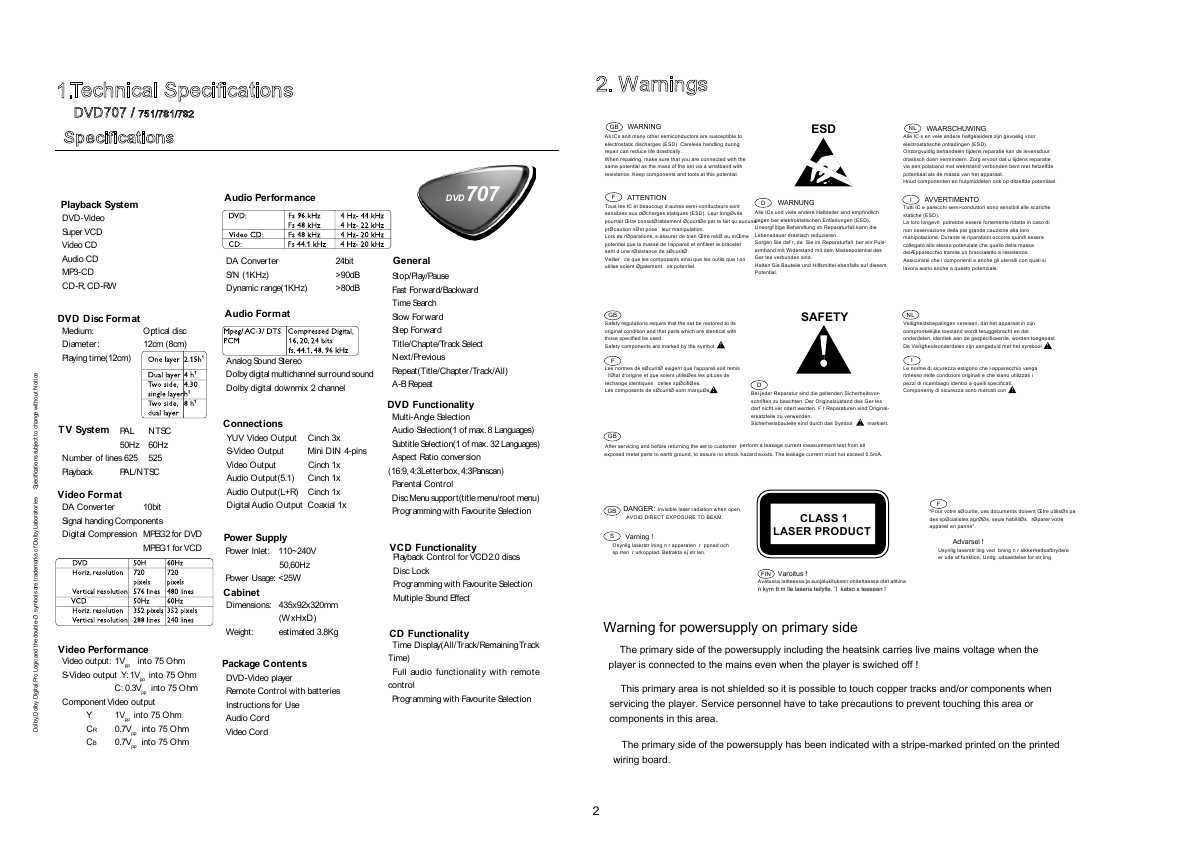 Сервисная инструкция Philips DVD-707