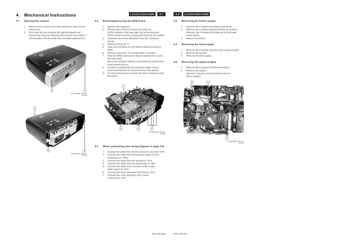 Сервисная инструкция Philips LC-4331, LC-4341, LC-4345