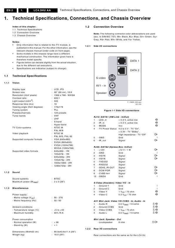 Сервисная инструкция Philips LC4.3HU AA