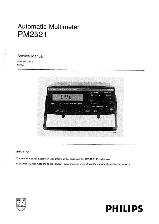 Сервисная инструкция Philips PM-2521