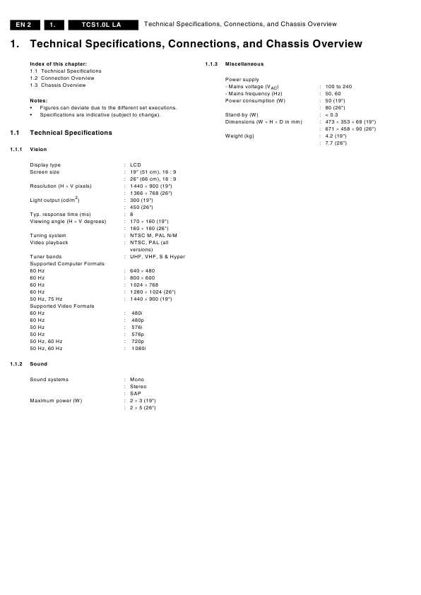 Сервисная инструкция Philips TCS1.0L LA