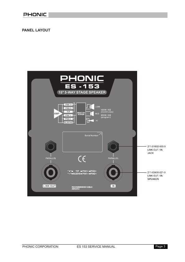 Сервисная инструкция PHONIC ES-153