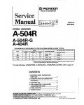 Сервисная инструкция Pioneer A-404R, A-504R
