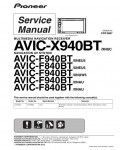 Сервисная инструкция Pioneer AVIC-F840BT, AVIC-F940BT, AVIC-X940BT