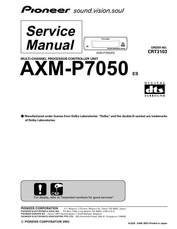 Сервисная инструкция Pioneer AXM-P7650, AXM-P8000