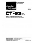 Сервисная инструкция Pioneer CT-93
