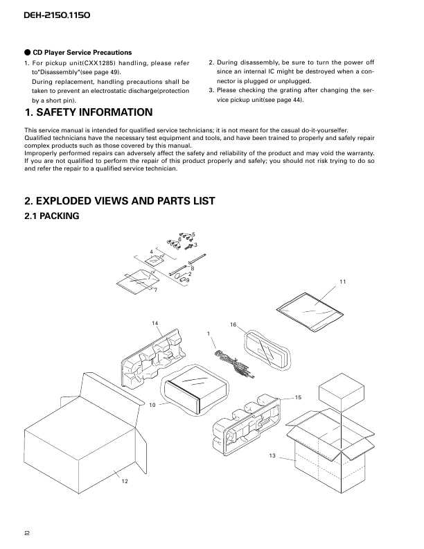 Сервисная инструкция Pioneer DEH-1150, DEH-2150