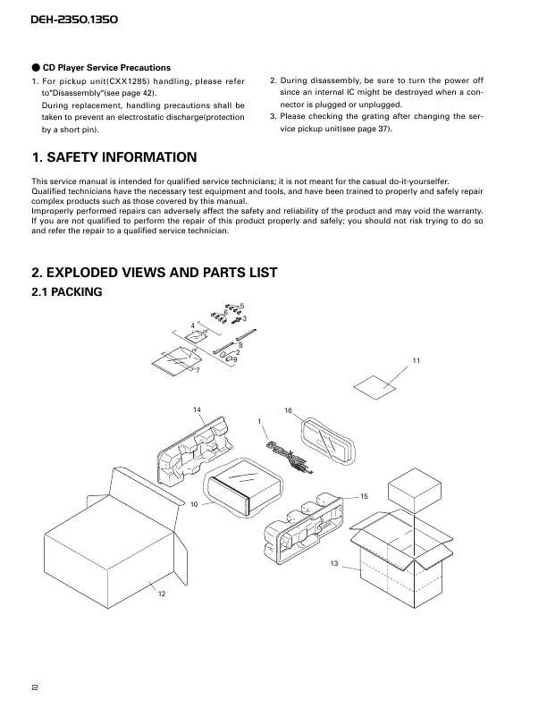 Сервисная инструкция Pioneer DEH-1350, DEH-2350