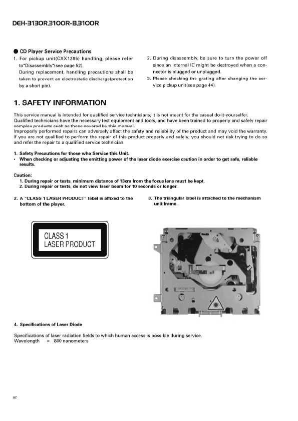 Сервисная инструкция Pioneer DEH-3100R, DEH-3130R