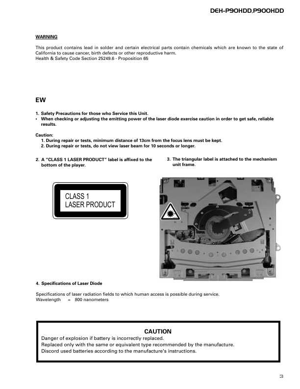 Сервисная инструкция Pioneer DEH-P90HDD, DEH-P900HDD