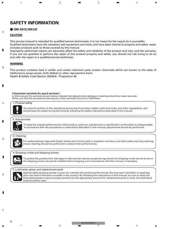Сервисная инструкция Pioneer GM-X972